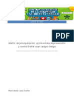 Matriz de Jerarquizacion Con Medidas de Prevencion y Control Frente A Un Peligro Riesgo