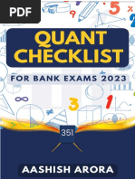 Quant Checklist 351 by Aashish Arora For Bank Exams 2023