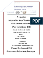 Report On Yoga Workshop For Girls Students June 2021