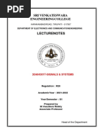 Signals & Systems Lecture Notes