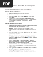 Exercices Pratiques Word 2007 Deuxième Partie