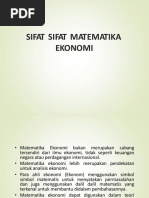 Sifat Matematika Ekonomi