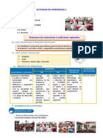 D1 A3 SESION TUT. Valoramos Las Costumbres y Tradiciones Regionales