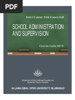 School Administration and Supervision: Course Code 8616