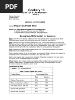 COOKERY 10 Quarter 4 LAS Number 1 Weeks 1
