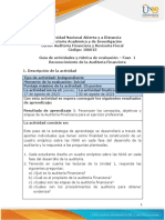 Guía de Actividades y Rúbrica de Evaluación - Unidad 1 - Fase 1 - Reconocimiento de La Auditoría Financiera