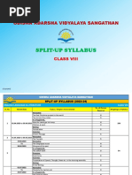 Class VIII - Split-Up Syllabus, 2023-24