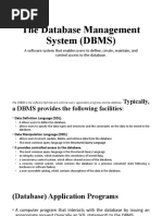 The Database Management System DBMS