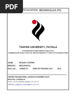 Thapar University, Patiala: Branch / Specialisation Mechanical (Ug /PG)