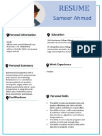 Sameer Ahmad: Resume