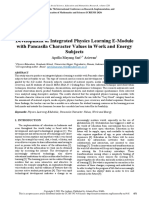 Development of Integrated Physics Learning E-Module With Pancasila Character Values in Work and Energy Subjects