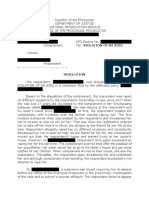 Draft Resolution - Finding of Probable Cause of Complaint For Rape (SOLIMAN)