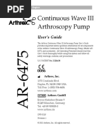 Manual Arthrex (Continuous Wave III Arthroscopy Pump)