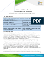 Syllabus Del Curso Mercadeo Agropecuario