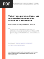 Maccarone, Silvina y Lombardo, Enrique (2008) - Vejez y Sus Problemáticas. Las Representaciones Sociales Acerca de La Sexualidad