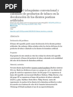 Efectos Del Tabaquismo Convencional y Calentado de Productos de Tabaco en La Decoloración de Los Dientes Postizas Artificiales