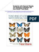 Teaching Students With Special Needs in Inclusive Settings Canadian 5th Edition Smith Test Bank