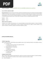 Dosificación Modalidad A Distancia: Álgebra E Introducción A La Geometría Analítica Plana (0108-9113)