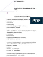 Carbohydrate Metabolism - MCQ On Glycolysis & Gluconeogenesis