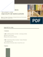 Research Ethics Within The Faculty of Education