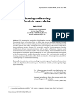 Choosing and Learning Semiosis Means Choice