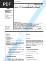 NBR 10740 - 1989 - Agua - Determinacao de Fenol Total