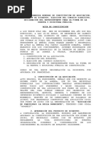 Acta de Constitucion Asociacion Bella Durmiente