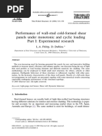 Performance of Wall-Stud Cold-Formed Shear Panels Under Monotonic and Cyclic Loading Part Experimental Research