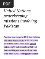 United Nations Peacekeeping Missions Involving Pakistan - Wikipedia