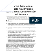 Reforma Tributária e Impacto Na Atividade Econômica