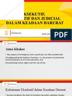 Peran Eksekutif, Legislatif Dan Yudisial Dalam Keadaan Darurat