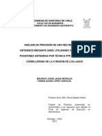 Análisis de Precision de Una Red de Vectores Obtenidos Mediante GNSS Utilizando Como Control Posiciones PPP