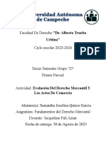 Evolución Del Derecho Mercantil y Los Actos de Comercio