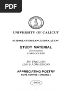 Appreciating Poetry II Sem BA English Core Course (ENG2B02) - 19006 - 88 Pages