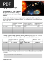 A Flight of Fantasy Task Sheet