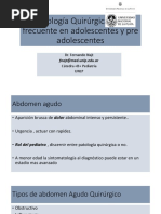 Patología Quirúrgica Más Frecuente en Adolescentes y Pre Adolescentes