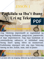 Iba't Ibang Uri NG Teksto