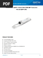 40GBASE-ZR4 QSFP+ 1310nm 80km DDM SMF Transceiver P/N: QT-QSFP+-ZR4