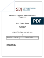 TYBCA SEM-5 Minor Project Report Format