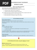 Adverse Inferences Evidence Short Note