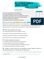 Exercices 5ème La Phrase Simple Et Complexe