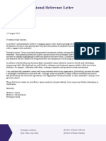 Professional Reference Letter Template