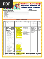 3° Sesión Día 3 Com Escribimos Un Cuento Con Diálogos Sobre Educación Vial Unidad 7 Semana 1