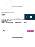 Elementos Del Programa Analítico DE LO HUMANO A LO COMUNITARIO