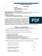 Guía No. 3 Matemática Fundamental Álgebra