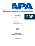 Psicología Educativa IIIndicación y Espacio para Enviar La Tarea #7