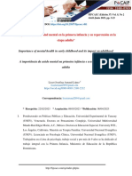 Importancia de La Salud Mental en La Primera Infancia y Su Repercusión en La Etapa Adulta