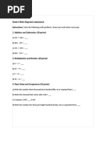 Grade 4 Math Diagnostic Assessment