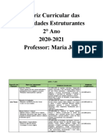 MATRIZ Curricular 2° Ano