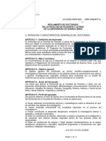 Reglamento de Doctorado de La Facultad de Filosofía y Letras UBA